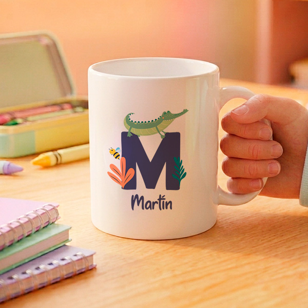 Taza Infantil Irrompible con Inicial personalizada