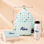 Miniatura de Pack Escolar Infantil Verde con Hojas y Nombre personalizado